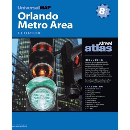 UNIVERSAL MAP GROUP LLC Universal Map 0762564415 Orlando FL Greater Metro Atlas 8th Edition 762564415